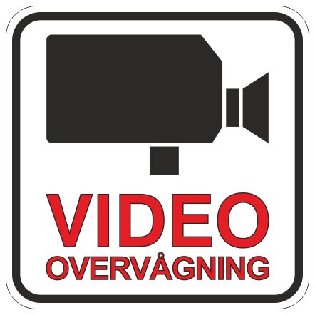 videoovervågning skilt