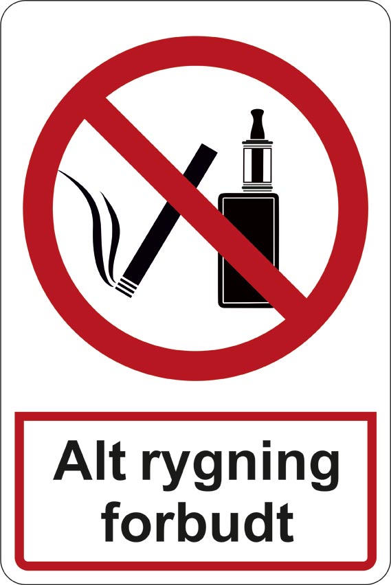 rygning forbudt skilt