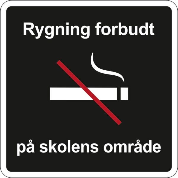 rygning på skolen forbudt skilt