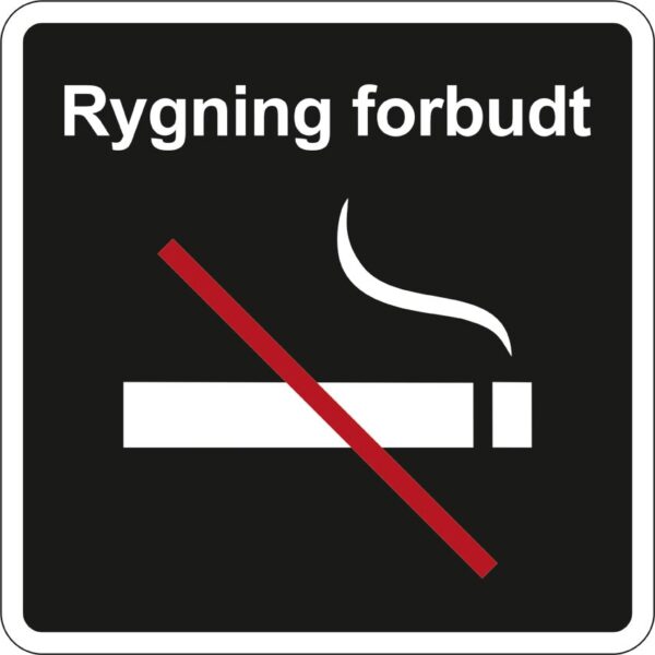 sort rygning forbudt skilt