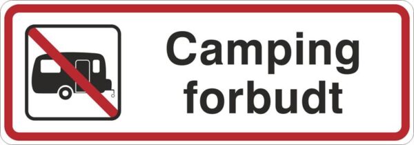 Camping forbudt skilt