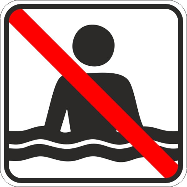 badning forbudt skilt
