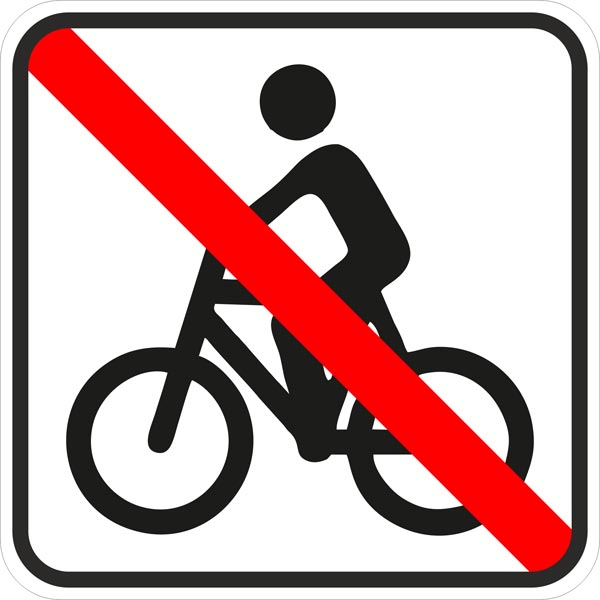 Bidrag diakritisk bagværk Cykler forbudt - Piktogram - Ryz-Skilte