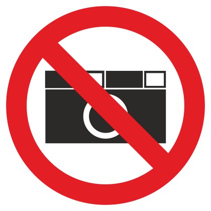 fotografering forbudt skilt
