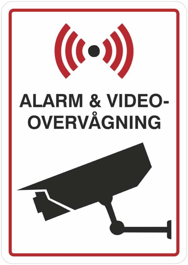 Alarm og videovervågning skilt