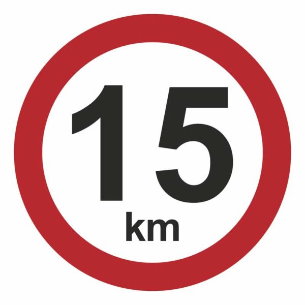 15 km/t hastighedsskilt