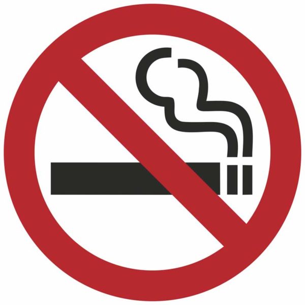rundt rygning forbudt skilt