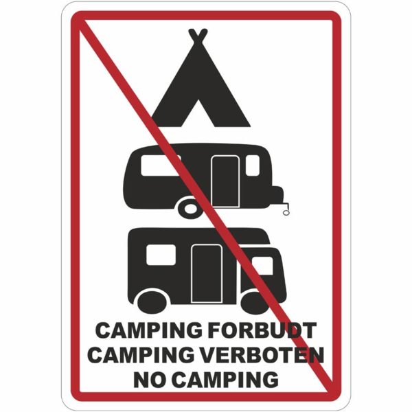 Camping forbudt skilt