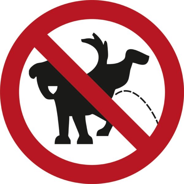 hundetis forbudt skilt