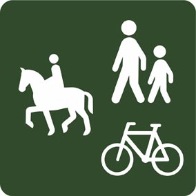 Ride-, gang- og cykelsti piktogram fra naturstyrelsen