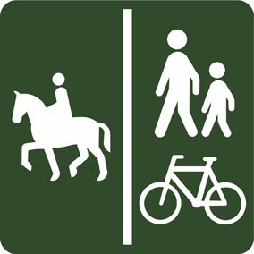 Ridesti/gang- og cykelsti piktogram fra naturstyrelsen